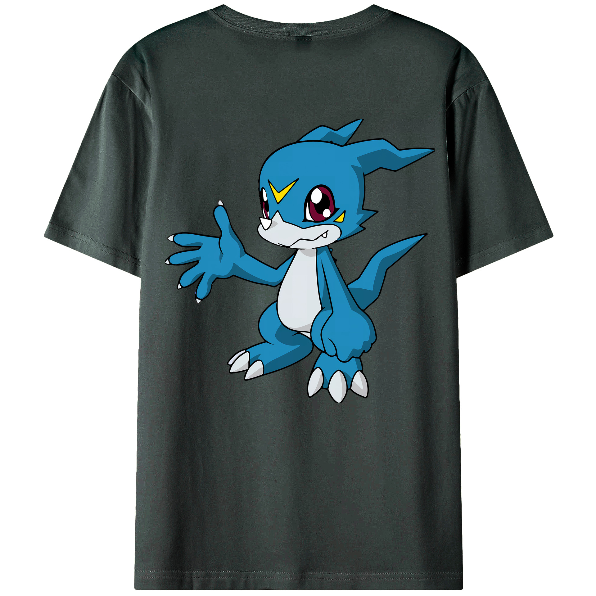 （画像用） Digimon デジタルモンスター/デジモン 綿100％ メンズ半袖Tシャツ（バックプリント） 通気性